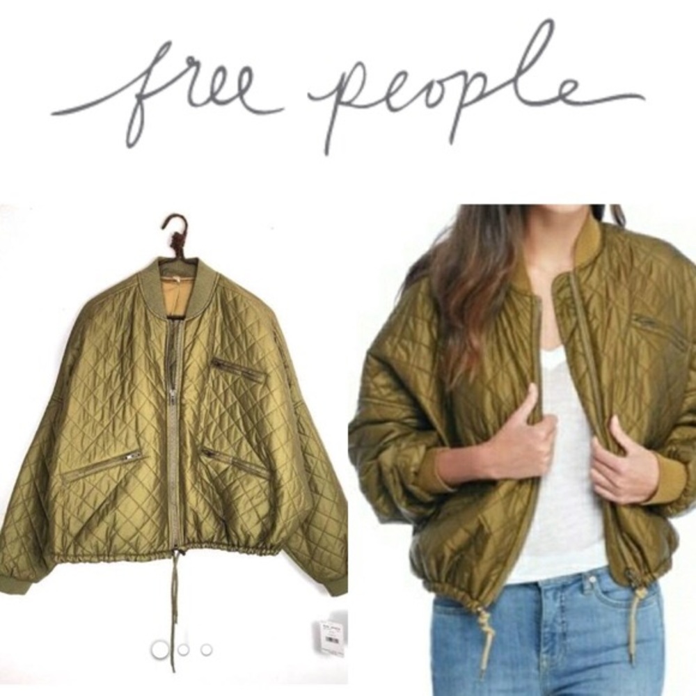 NWT Free People Quilter Bomber Jacket Size M